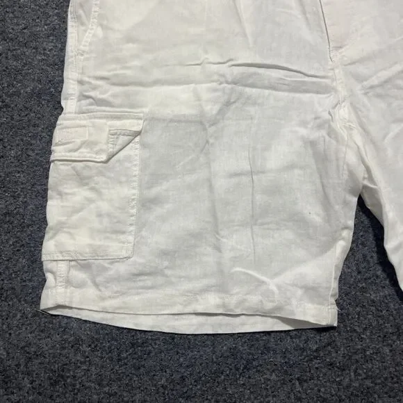 CUBAVERA Shorts Mens Size Extra Large White Linen Drawstring Cargo Pocket - Picture 5 of 14
